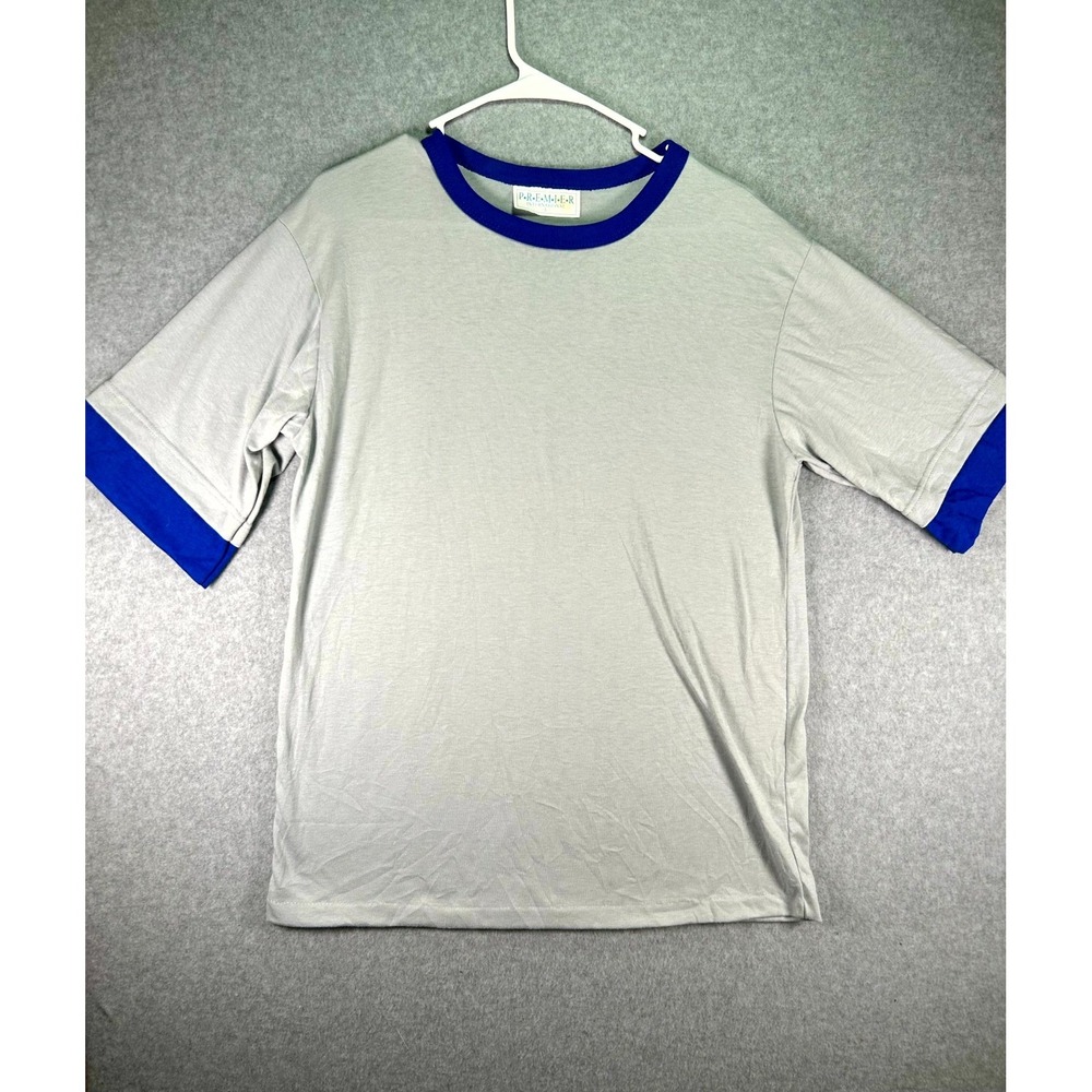 Premier International T Shirt Unisex Large Light Gray Short Sleeve Cotton Casual